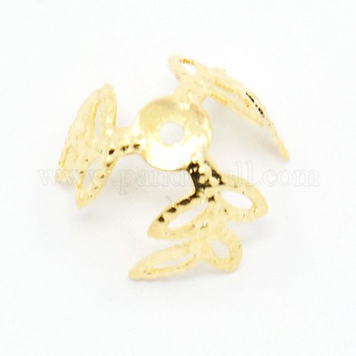 3-лепесток крышки латунь цветок шарик KK-M010-01G-1