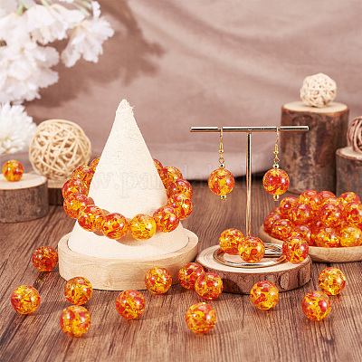 Смола имитация янтарных бусин CRES-TA0001-17-1