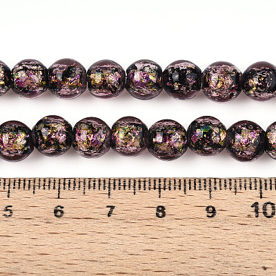 Ручной стеклянные фольга бисер пряди FOIL-N029-05A-1