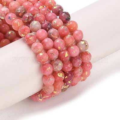 Собранные нити бусин из натурального доломита и синтетического опала&nbsp;G-Q017-G06-01E-1-1