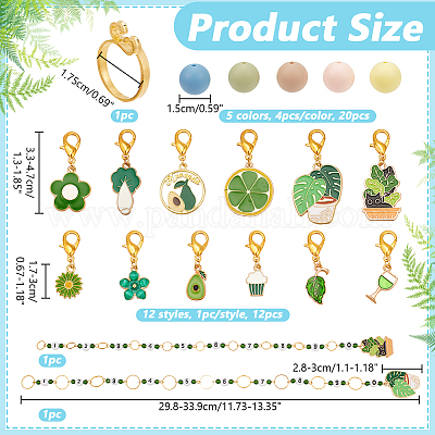 Тема зеленых растений наборы инструментов для вязания своими руками HJEW-NB00149-1