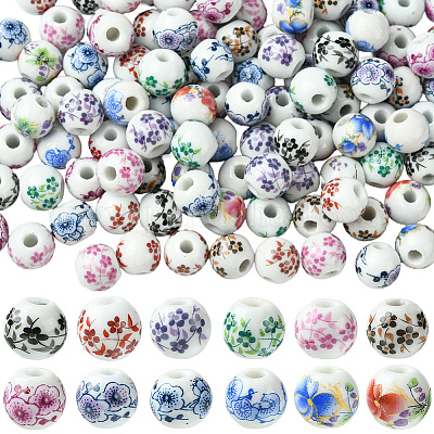 120шт 12 цвета фарфоровые бусины ручной работы PORC-SC0001-19-1