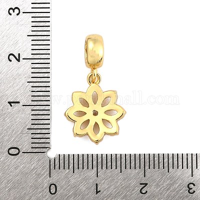 Латунные микропаве прозрачные кубические цирконии цветы европейские подвески шармы KK-Z110-01G-1