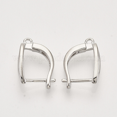 Латунные серьги-кольца с застежкой сзади KK-T048-020P-NF-1