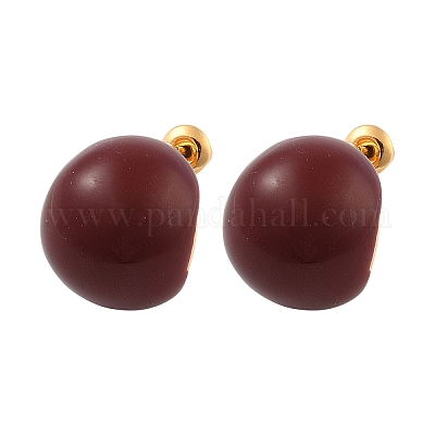 Серьги-гвоздики из латуни с эмалью для женщин EJEW-U055-23A-G-1