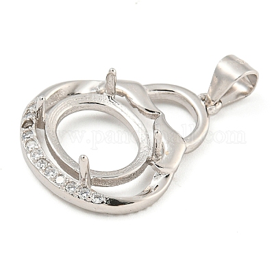 Сеттинги Серебряный кулон кабошон 925 стерлингов STER-B005-17P-1