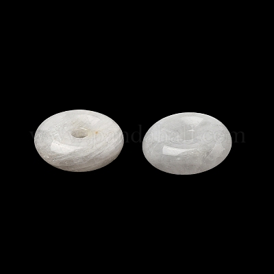 Donut-/Scheiben-Anhänger aus natürlichem weißem Mondstein&nbsp;G-L620-D08-1