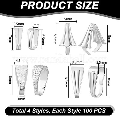 400 шт. 4 стиля латунных защелкивающихся дужек KK-GA0001-69-1