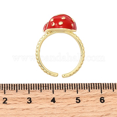 Латунные эмалевые регулируемые открытые манжеты для женщин RJEW-I111-10G-04-1