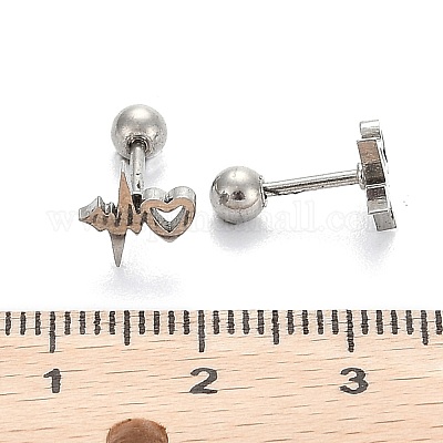 Серьги-штанги для хрящей из нержавеющей стали 201 EJEW-R147-40-1