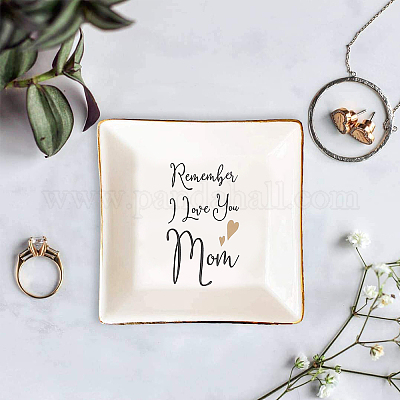 Фарфоровый квадратный держатель для ювелирных изделий AJEW-CN0001-06A-1