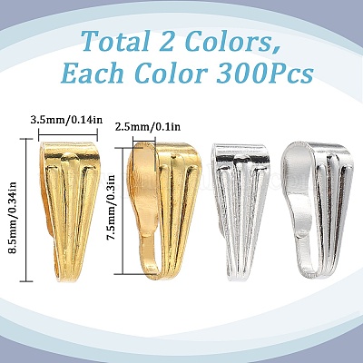 600 шт. 2-х цветные латунные защелкивающиеся дужки KK-SP0002-24-1