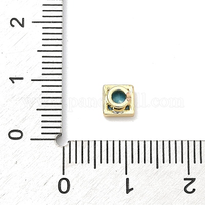 Квадратные латунные микропаве кабошоны из кубического циркония&nbsp;KK-P345-13G-E08-1