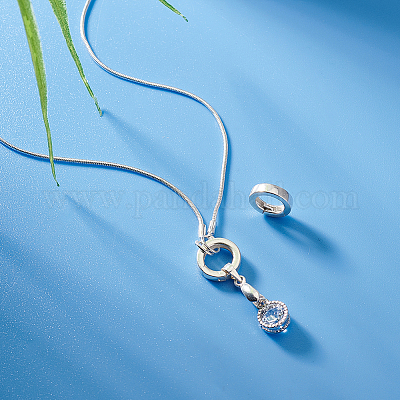 2 шт. 925 кольца-пружинки из стерлингового серебра с 925 штампами STER-PH0002-15-1