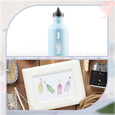 30 шт. 6-цветные прозрачные кабошоны для бутылок из смолы CRES-GF0001-04-1