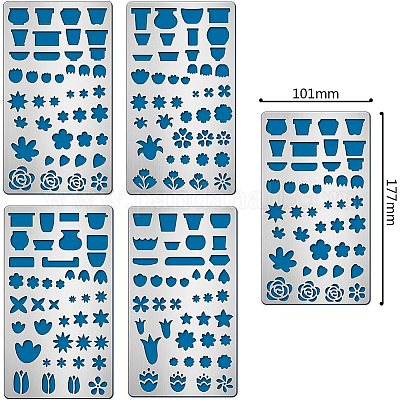 4шт 4 трафарета для резки из нержавеющей стали 304 DIY-BC0003-55-1