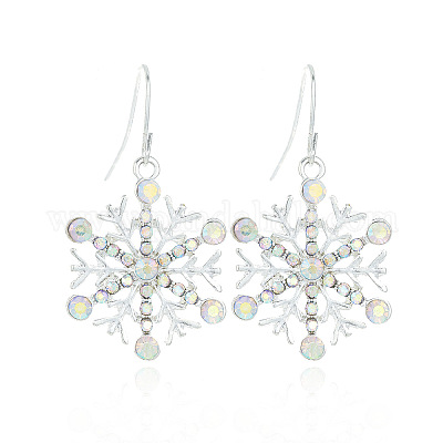 Серьги-подвески из сплава со снежинками FS-WGD9918-07-1