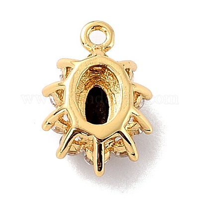 Брелки из экологически чистой латуни с микропаве и кубическим цирконием ZIRC-C027-12G-07-RS-1