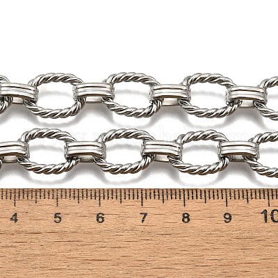 Ожерелья из витой овальной цепи из нержавеющей стали 304 NJEW-R023-13P-1