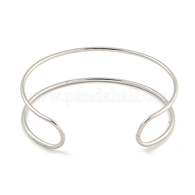 Не тускнеющие полые браслеты-манжеты из нержавеющей стали 304 для женщин и мужчин BJEW-P331-02P-1