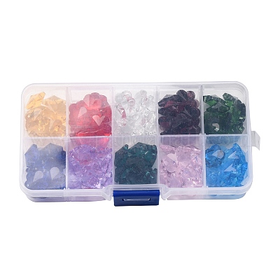 100шт 10 цвета стеклянные подвески AJEW-H154-08C-1