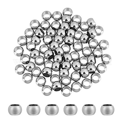 70 шт. европейские бусины из нержавеющей стали STAS-NB0001-96A-1
