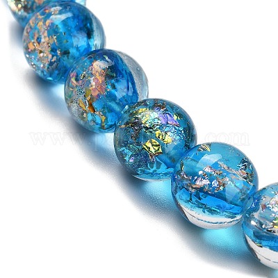 Нити стеклянных бусин из дихроичной фольги ручной работы DICH-U001-01A-1