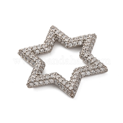 Латунное покрытие стойки микро паве прозрачный кубический цирконий соединительные кольца KK-Z070-12P-01-1