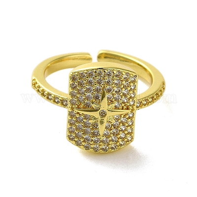 Латунь с кольцами из кубического циркония RJEW-B057-03G-02-1