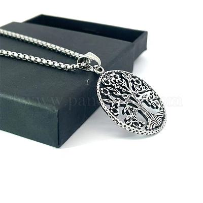 Ожерелья из нержавеющей стали с подвеской в виде дерева жизни для унисекс RT8902-1
