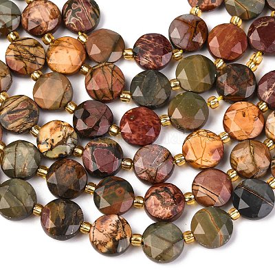 Нити бусин из натуральной яшмы пикассо/полихромной яшмы G-C116-A118-01-1