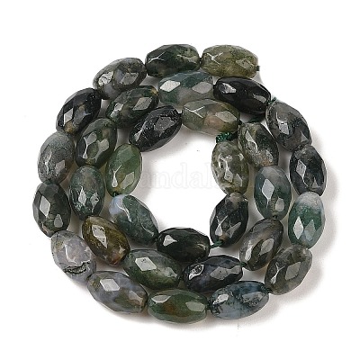 Природные моховой агат бисер нитей G-Q194-B03-01-1