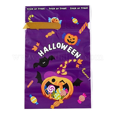 50 шт. прямоугольные полиэтиленовые пакеты для конфет на Хэллоуин ABAG-U001-01O-1