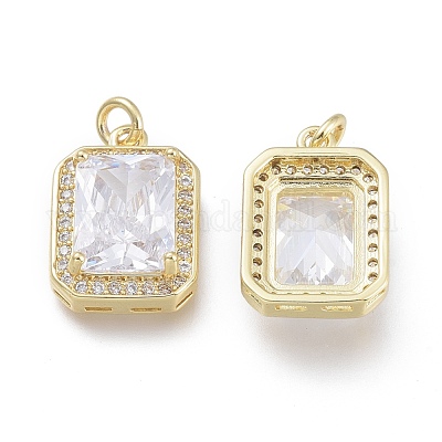 Латунные микро проложить кубического циркония подвески ZIRC-F114-08-G-1