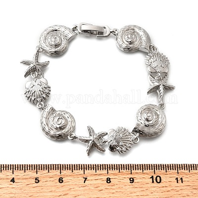 Летние пляжные браслеты-цепочки с микропаве из латуни BJEW-C118-02A-P-1