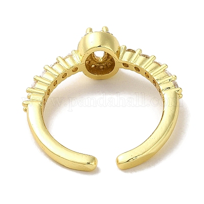 Кольца-манжеты из латуни с микропаве из кубического циркония RJEW-H228-10G-1