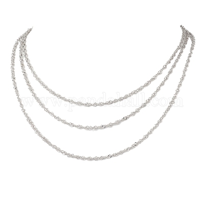 Однослойные ожерелья из сингапурской цепи из нержавеющей стали 304 для женщин NJEW-JN05479-1