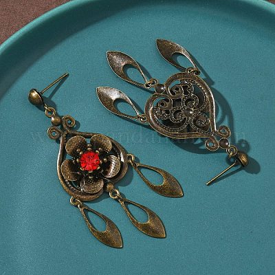 Серьги-люстры из гальванизированной латуни EJEW-Z129-05AB-1