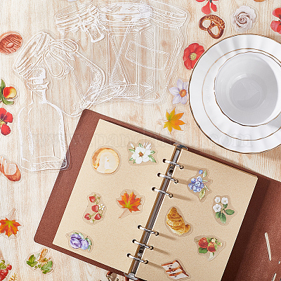 5 комплект 5 стилей самоклеящихся декоративных наклеек из ПВХ для пластиковых бутылок STIC-CP0001-06-1