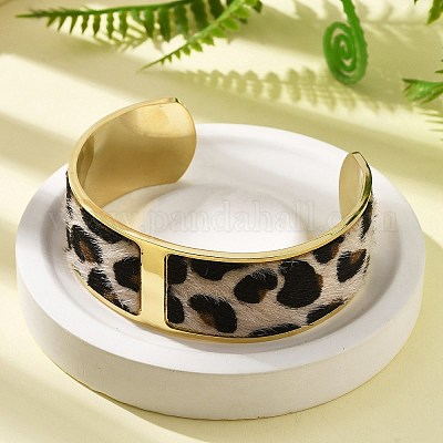 Браслеты-манжеты из нержавеющей стали 304 для женщин BJEW-K237-14G-1