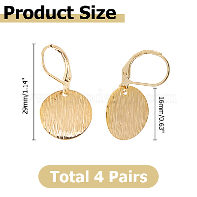 4 пара серег с застежкой-русалкой из латуни EJEW-HS00002-1