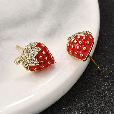 Серьги-гвоздики из циркония EJEW-G430-01G-1