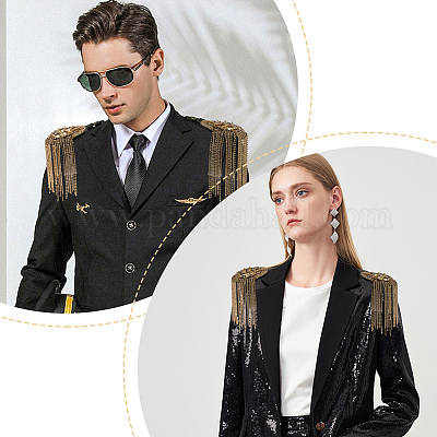 2 шт. съемные железные эполеты с кисточками FIND-FH0005-44G-1