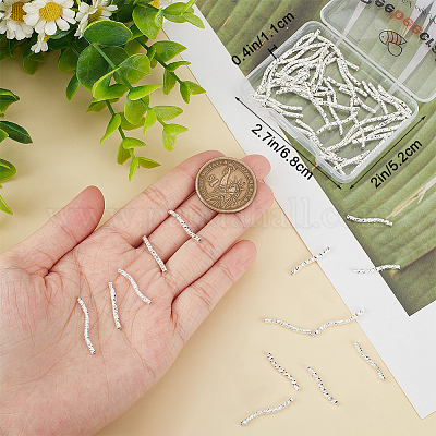 60 шт. 2 латунных трубчатых бусин KK-BBC0010-75-1