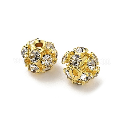 6 мм латунные хрустальные бусины со стразами KK-S519-01A-02G-1