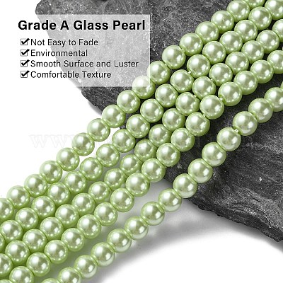 Экологичные нити жемчужных бусин из окрашенного стекла HY-A008-6mm-RB005-1