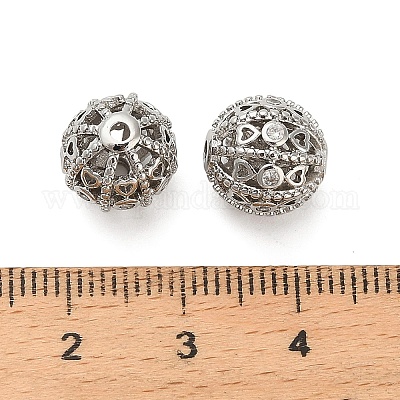 Латунные микро проложить кубического циркония бусы KK-K374-08P-1