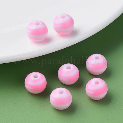 Непрозрачные полосатые акриловые бусины MACR-S373-27A-05-1