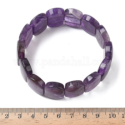 Натуральные аметистовые бусины эластичные браслеты для женщин и мужчин BJEW-I323-02D-1