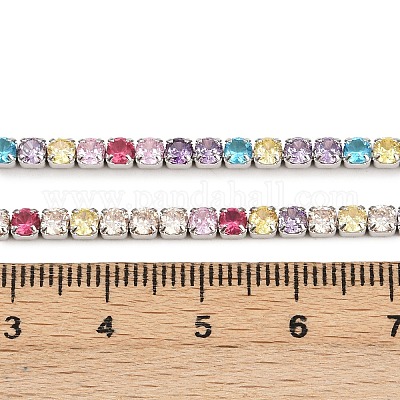 925 цепочка из стерлингового серебра с разноцветными кубическими цирконами STER-C016-02B-P01-1